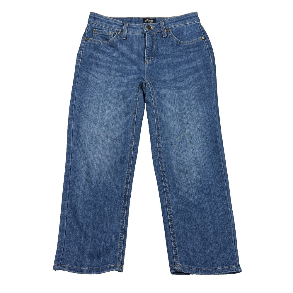 Womens Jones New York Lexington Capri Jeans Size 4 Blue Classic Stretch Denim